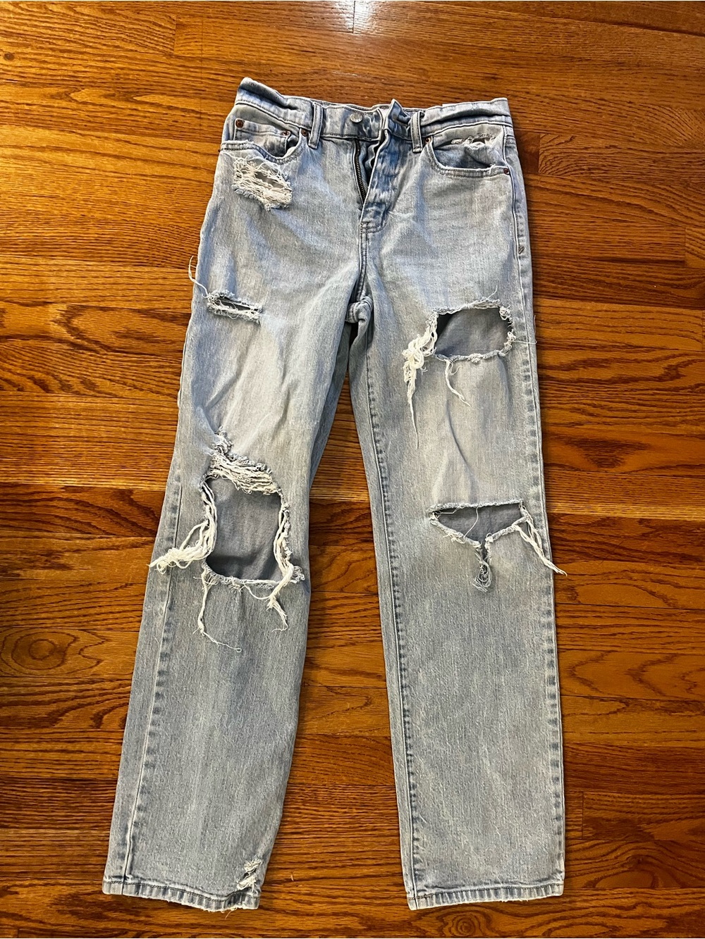 Daze by Tilly’s Distressed Women's Jeans - Classic Ripped Straight Leg